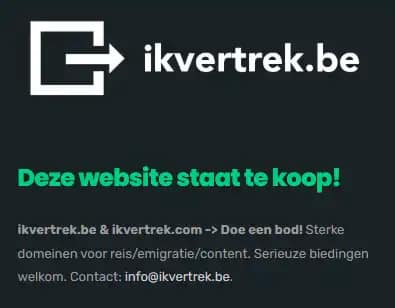 Ikvertrek.be staat te koop